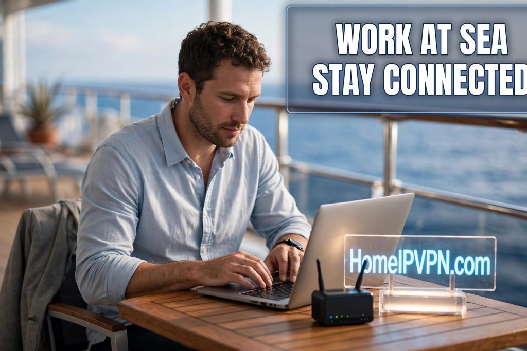 Featured image for the article "Cruise Ship Remote Work: Staying Connected at Sea".