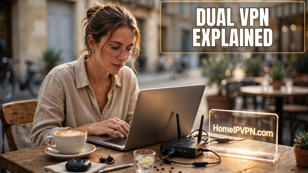 Headline thumbnail for the article 'Dual VPN Explained: Stacking a Home IP with a Commercial VPN'.