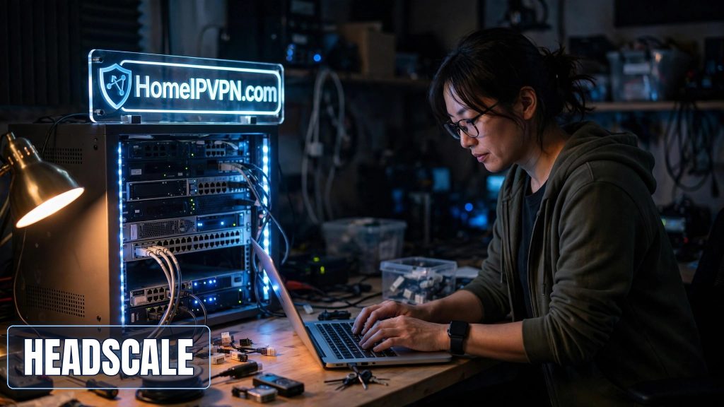 Featured image for the article "Headscale: Self-Host Your Own Tailscale Control Server" with the headline overlaid on a themed photo.