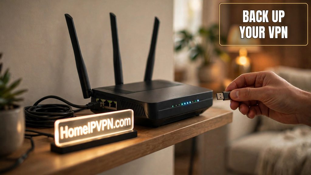 Headline thumbnail for the article 'How to Back Up Your Router's VPN Configuration'.