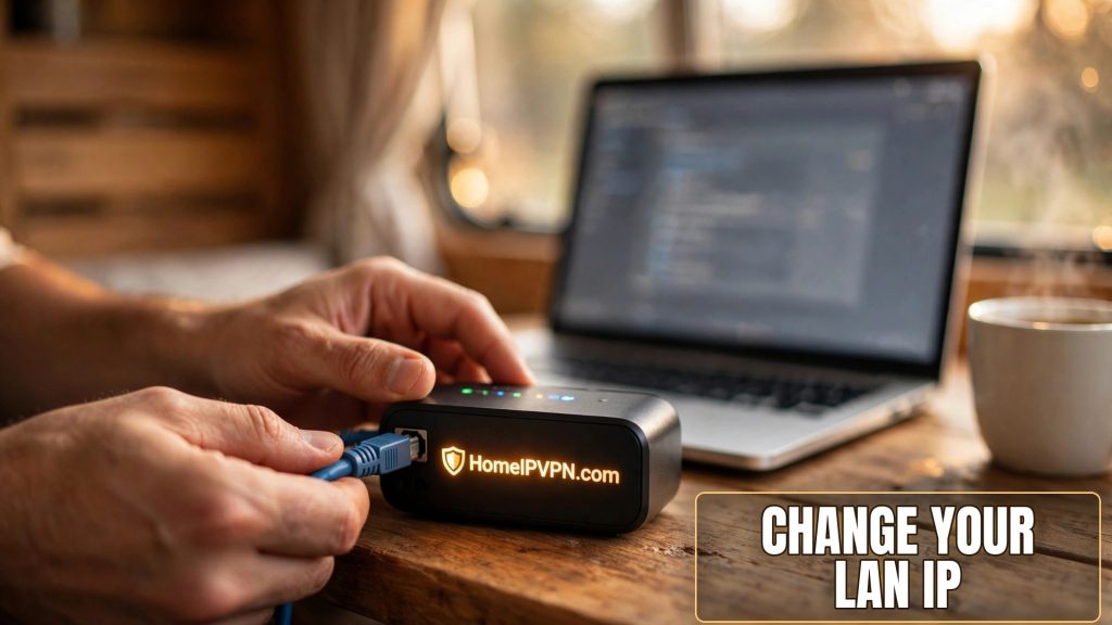 Headline thumbnail image for the article: How to Change Your Router's LAN IP to Avoid Conflicts.