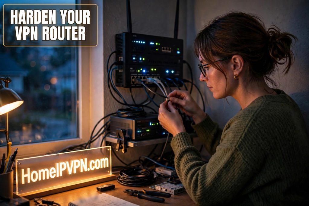 Featured headline image for the article: How to Harden Your Home Router Running a VPN Server.