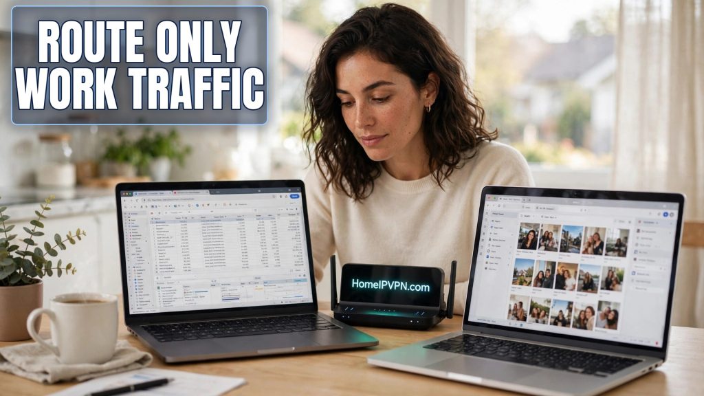 Headline thumbnail for the article 'How to Route Only Work Traffic Through Your Home IP'.