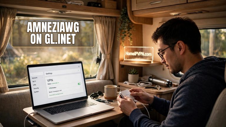 Featured image for the article "How to Set Up AmneziaWG on GL.iNet Routers" with the headline overlaid on a themed photo.