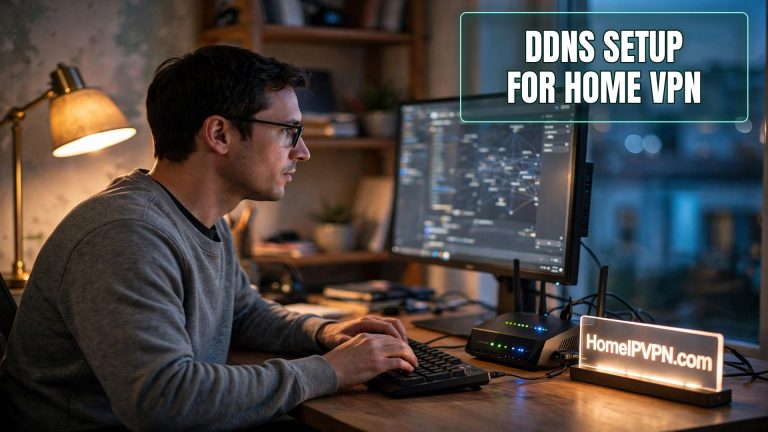 Photorealistic headline thumbnail for the article: How to Set Up DDNS for Your Home VPN Server
