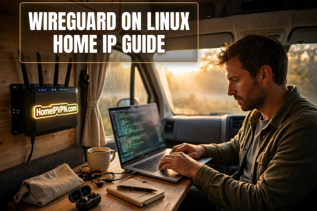 Featured headline image for the article: How to Set Up WireGuard on Linux for Home IP VPN - headline overlay placed clear of the subject.