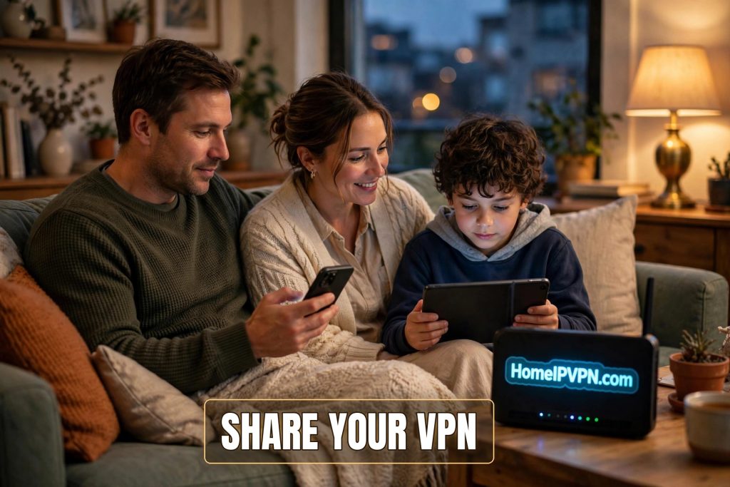 Headline thumbnail for the post: How to Share Your Home IP VPN with Family Members.