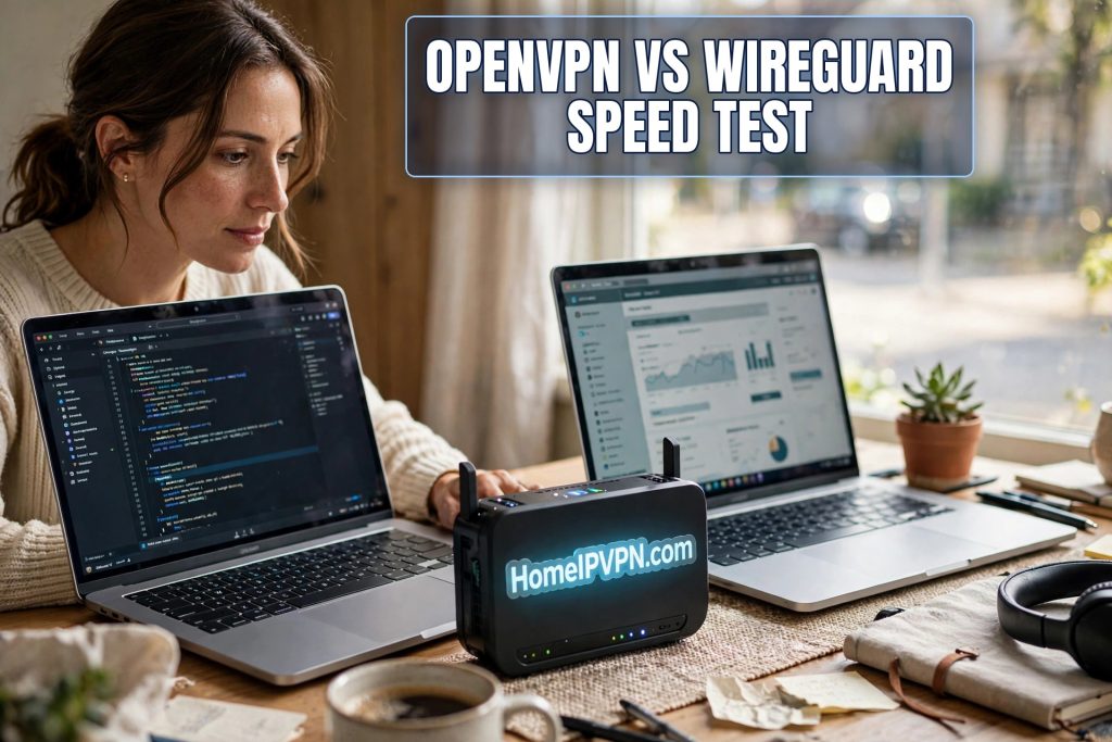 Featured image for the article "OpenVPN vs WireGuard Speed for Remote Work: What to Expect".