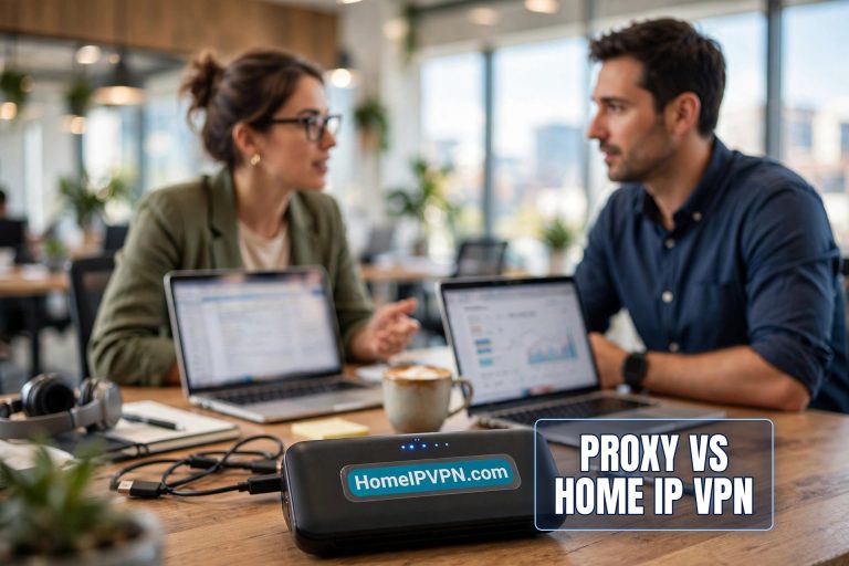 Featured headline image for the article: Residential Proxy vs Home IP VPN: An Honest Comparison.