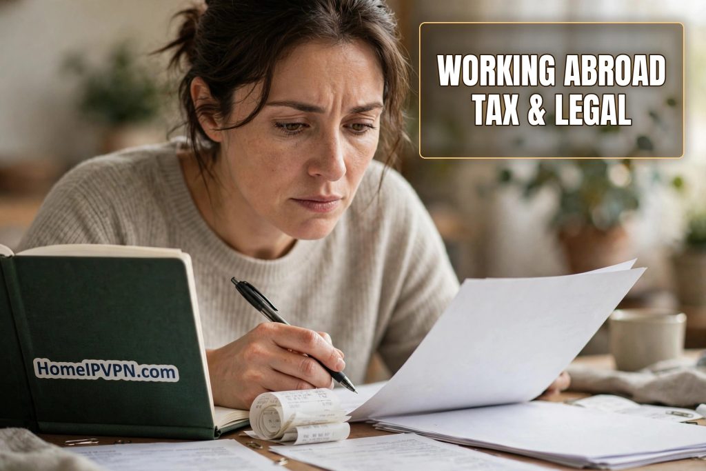 Headline thumbnail image for the article: The Tax and Legal Side of Quietly Working Abroad.
