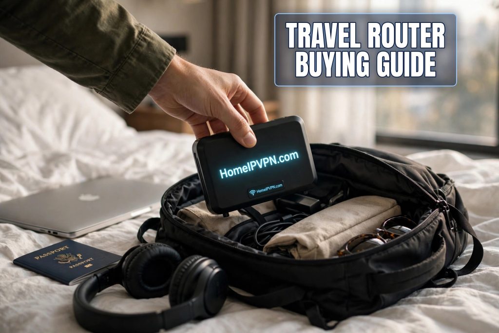 Featured headline image for the article: Travel Router Buying Guide for Digital Nomads.