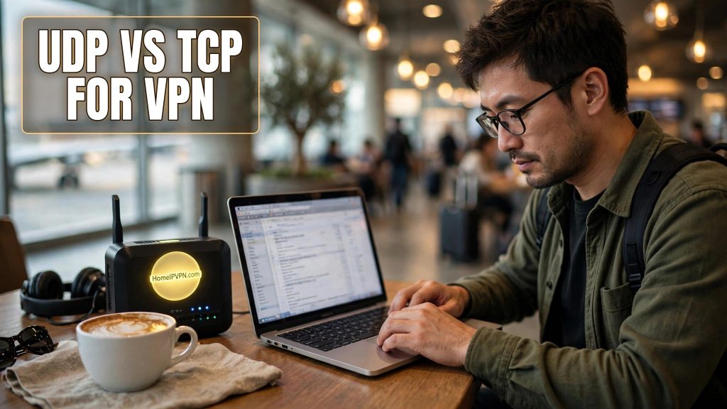 Headline thumbnail for the article 'UDP vs TCP for VPN on Restrictive Networks'.