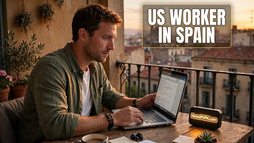 Headline thumbnail for the article 'US Remote Worker in Spain: Keeping Your Home IP'.