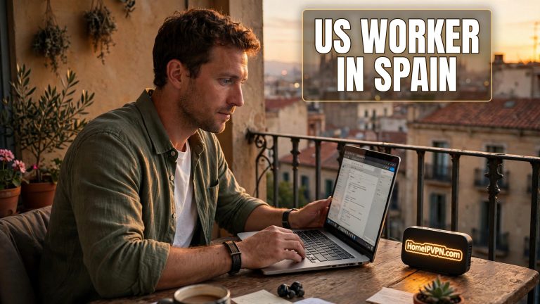 Headline thumbnail for the article 'US Remote Worker in Spain: Keeping Your Home IP'.