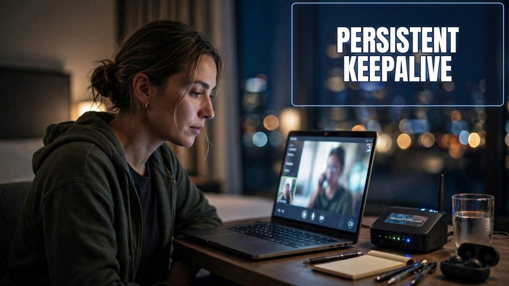 Featured image for the article "WireGuard PersistentKeepalive: What It Is and When to Use It" with the headline overlaid on a themed photo.