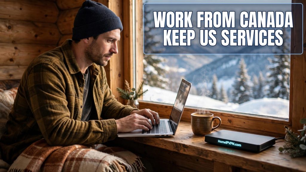 Headline thumbnail for the post: Working from Canada: Accessing US Services Across the Border.