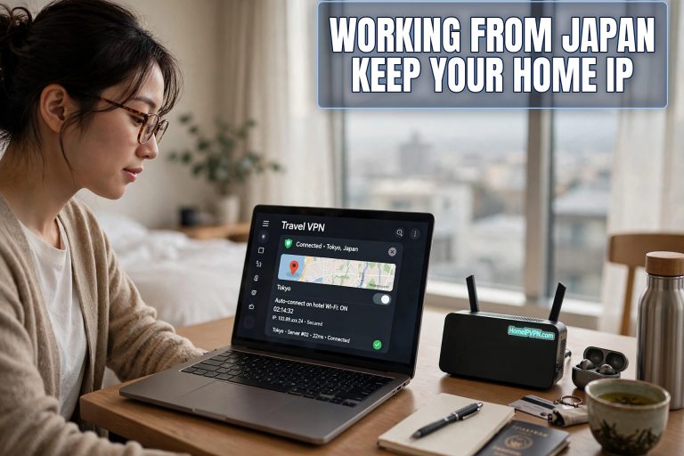 Featured headline image for the article: Working from Japan: Keep Your Home-Country IP Address.